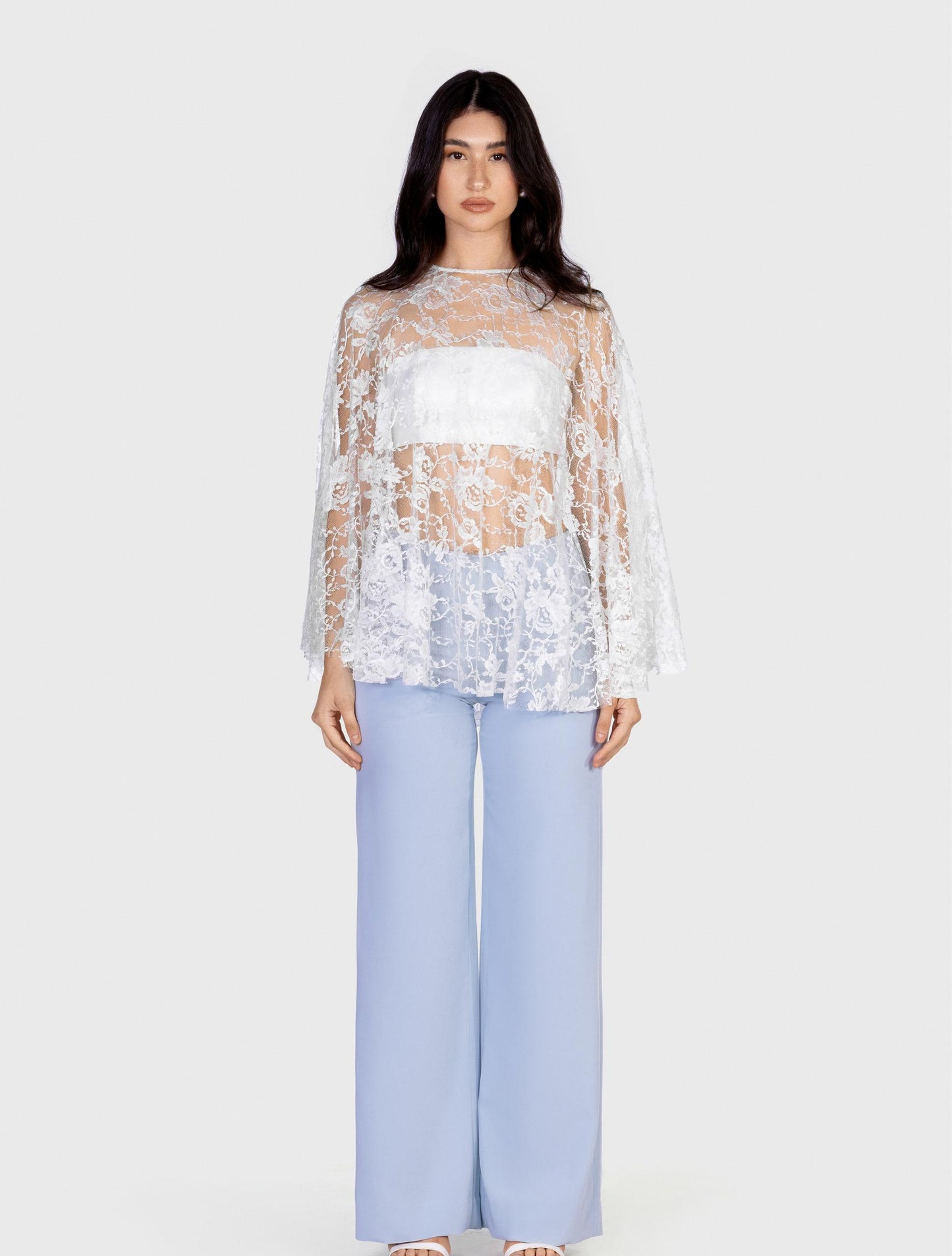 Baby Blue Blue Palazzo Pants