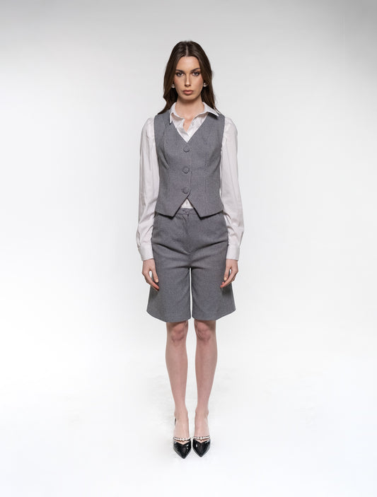 Grey Tweed Vest