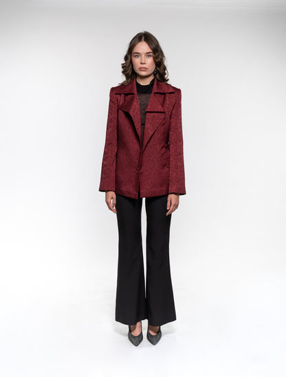 Burgundy Jacquard Jacket