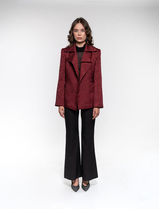 Burgundy Jacquard Jacket