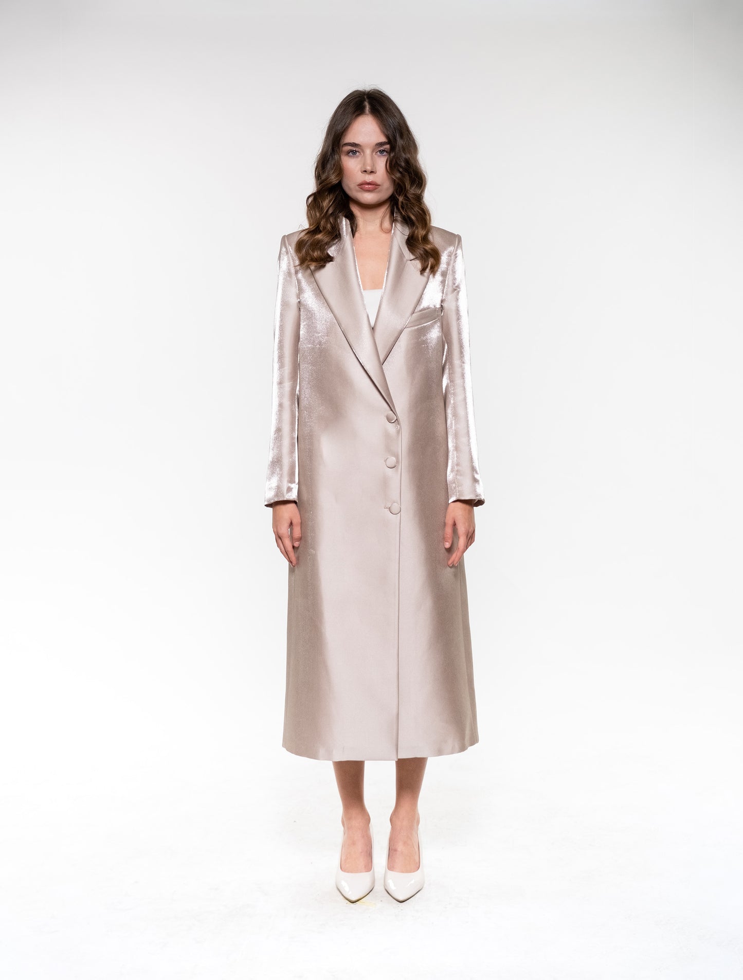 Metallic Satin Coat