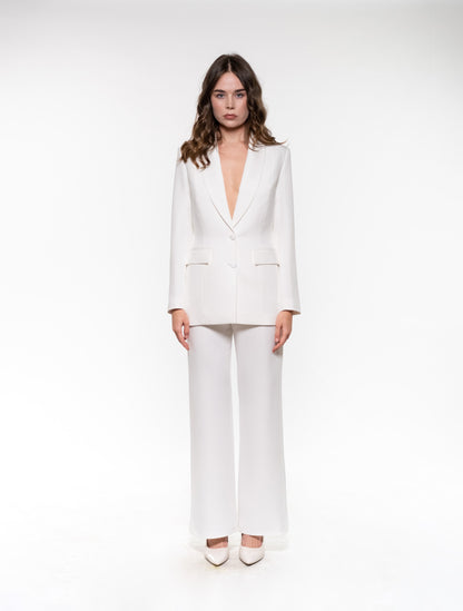 White Satin Blazer