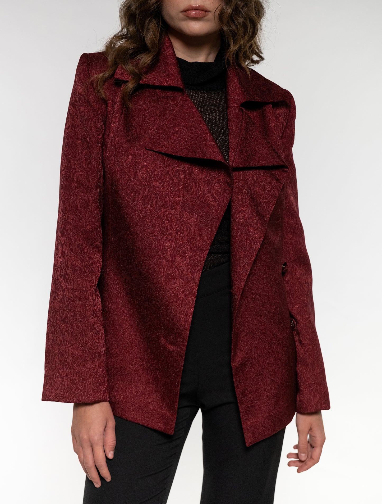 Burgundy Jacquard Jacket