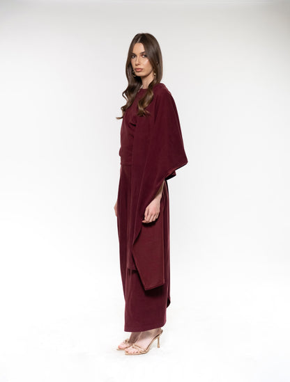 Draped Burgundy Dress