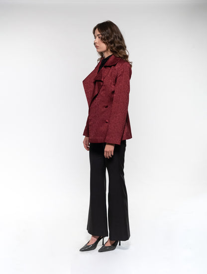 Burgundy Jacquard Jacket