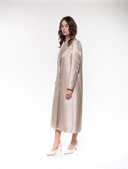 Metallic Satin Coat