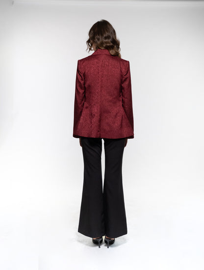 Burgundy Jacquard Jacket