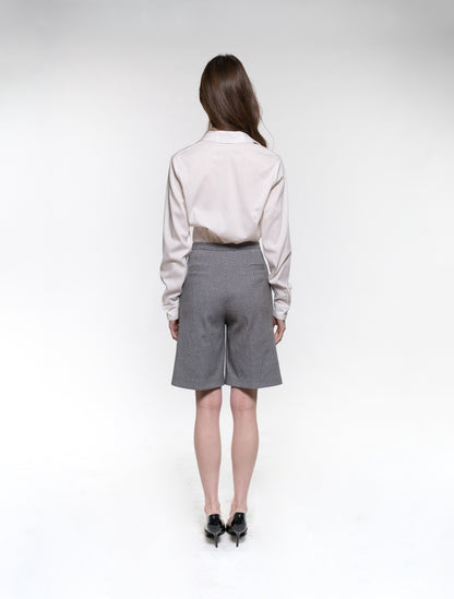 Grey Tweed Shorts