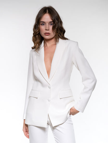 White Satin Blazer