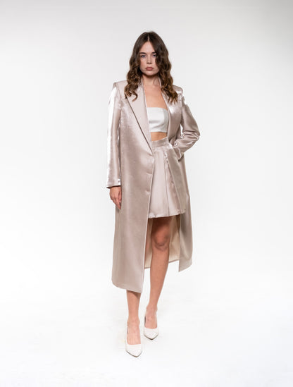 Metallic Satin Coat