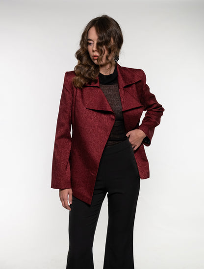 Burgundy Jacquard Jacket