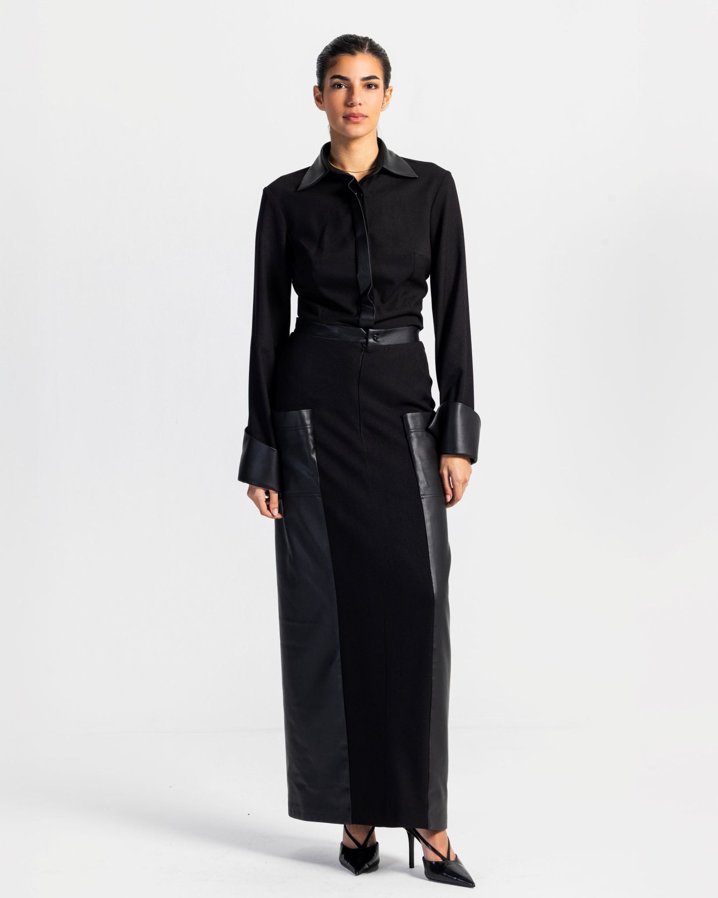 Impact Shirt & Skirt Leather Detail Set
