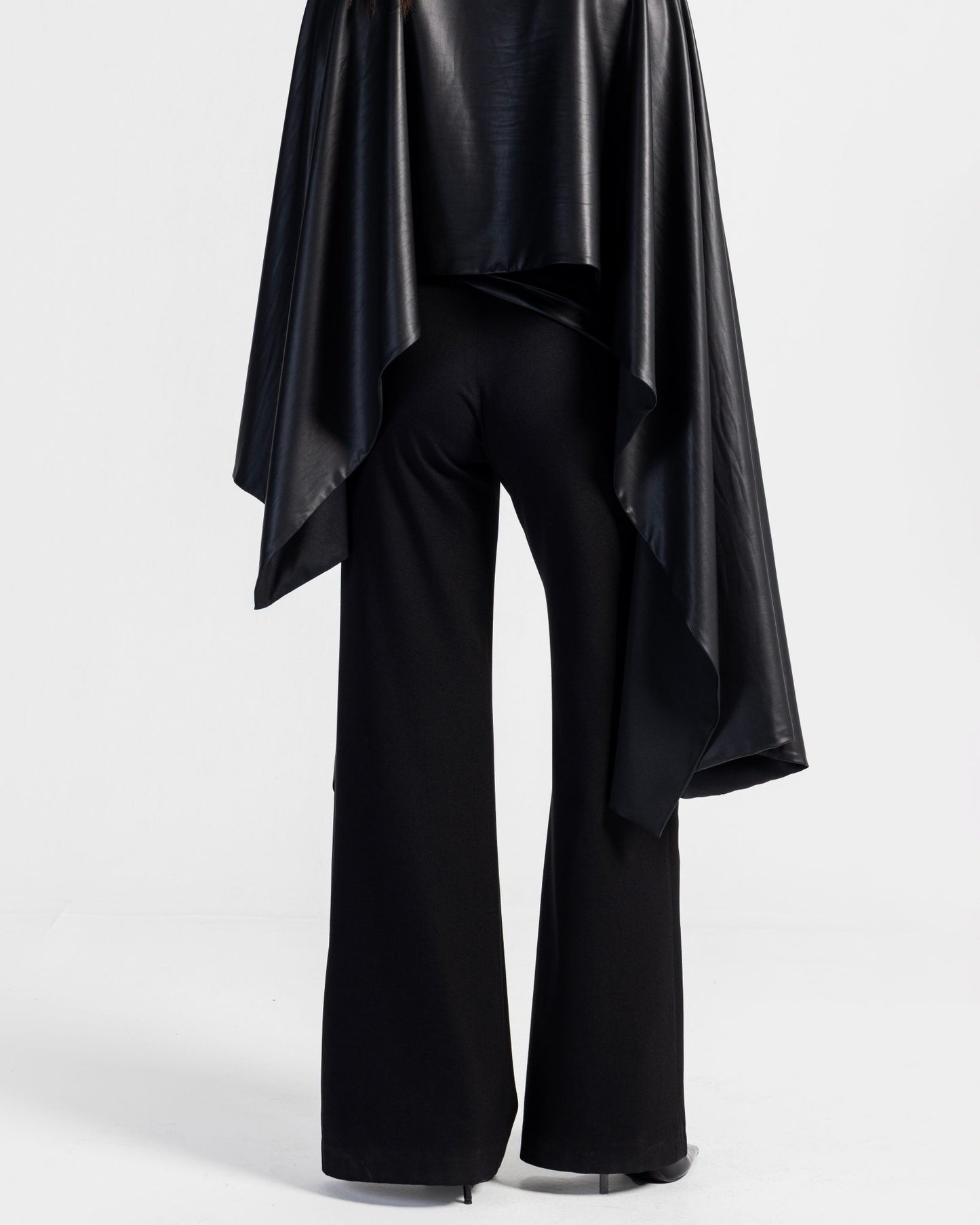 Impact Black Flared Pants with Leather Belt
