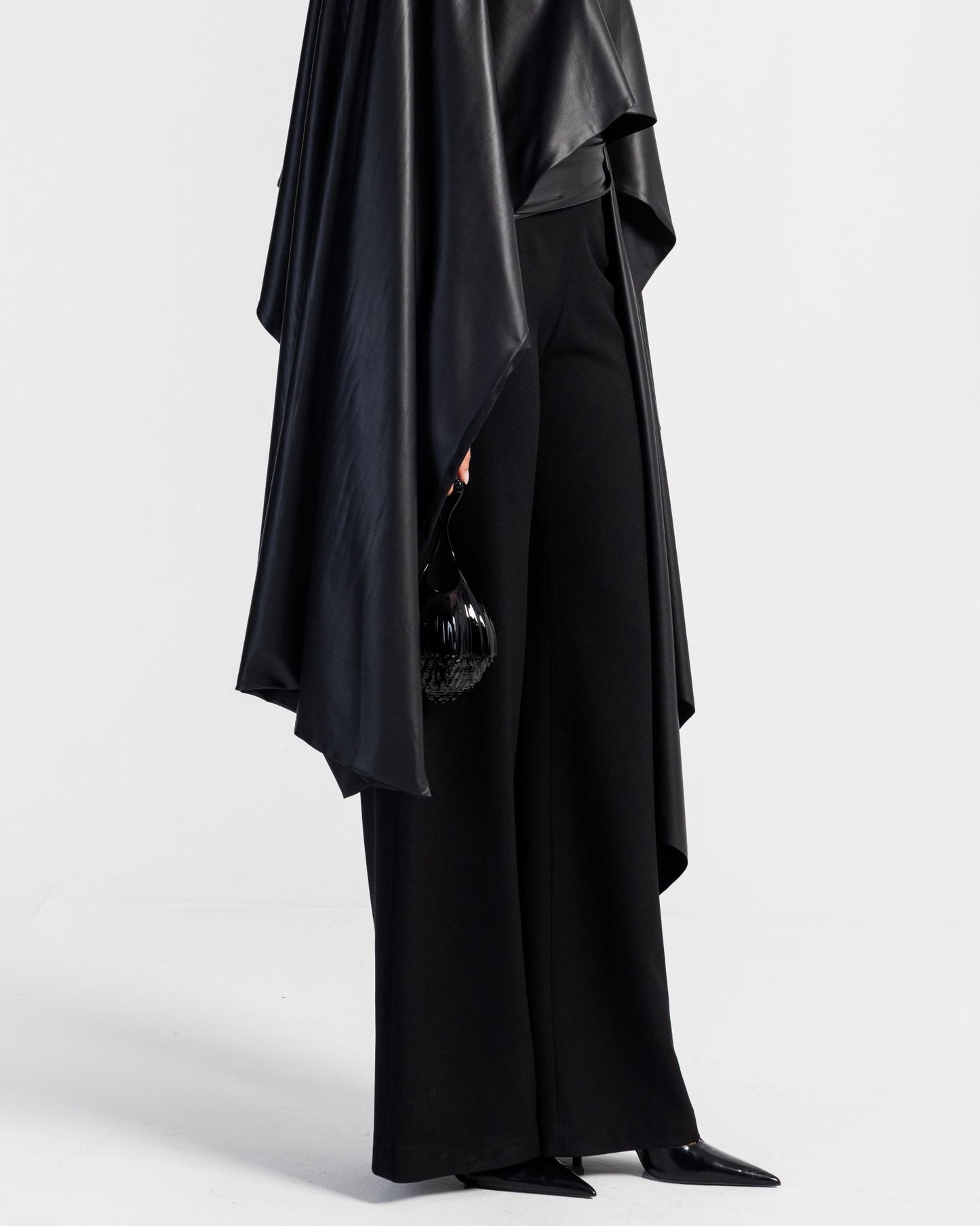 Impact Black Flared Pants with Leather Belt