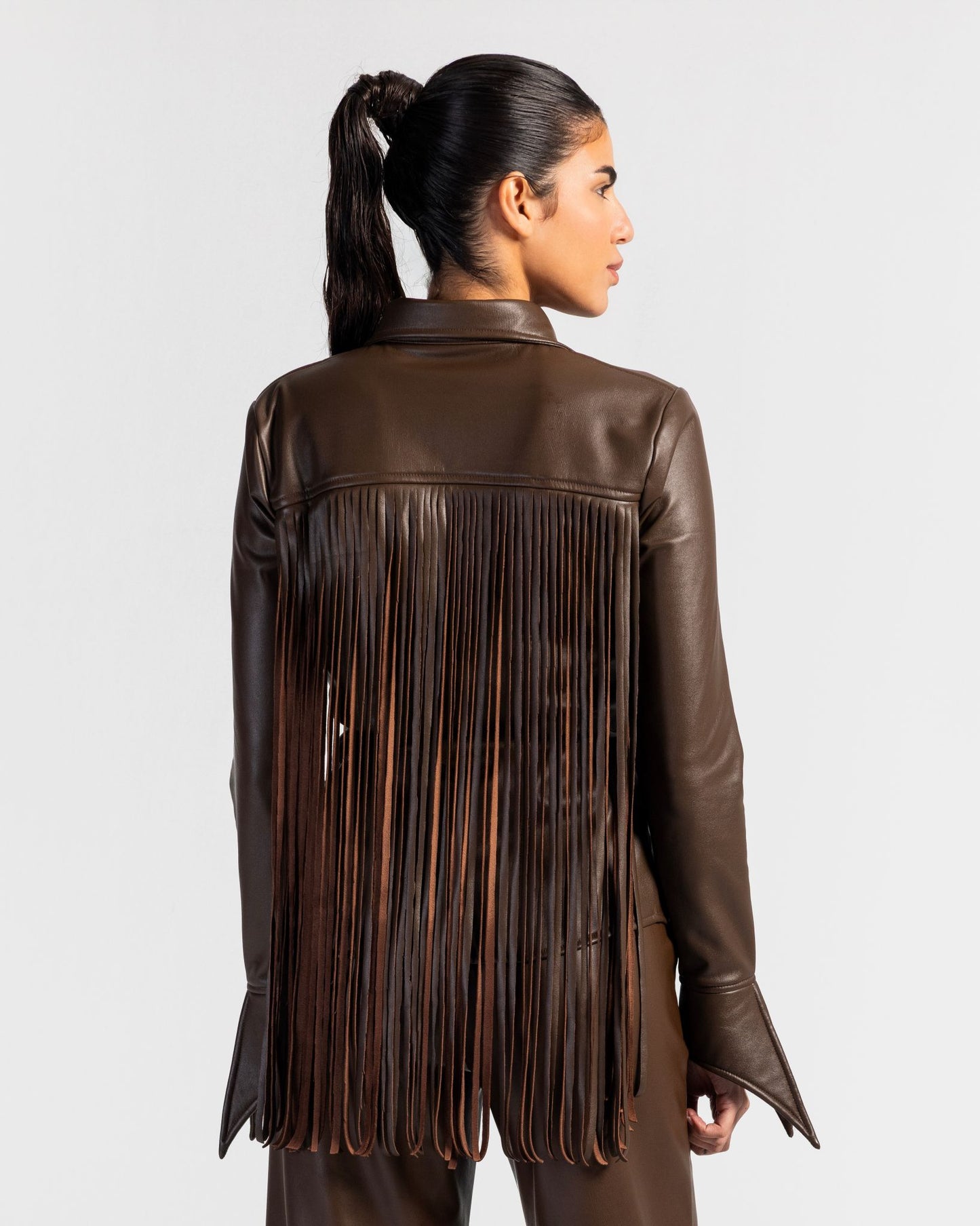 Impact Brown Shirt & Pants Leather Set