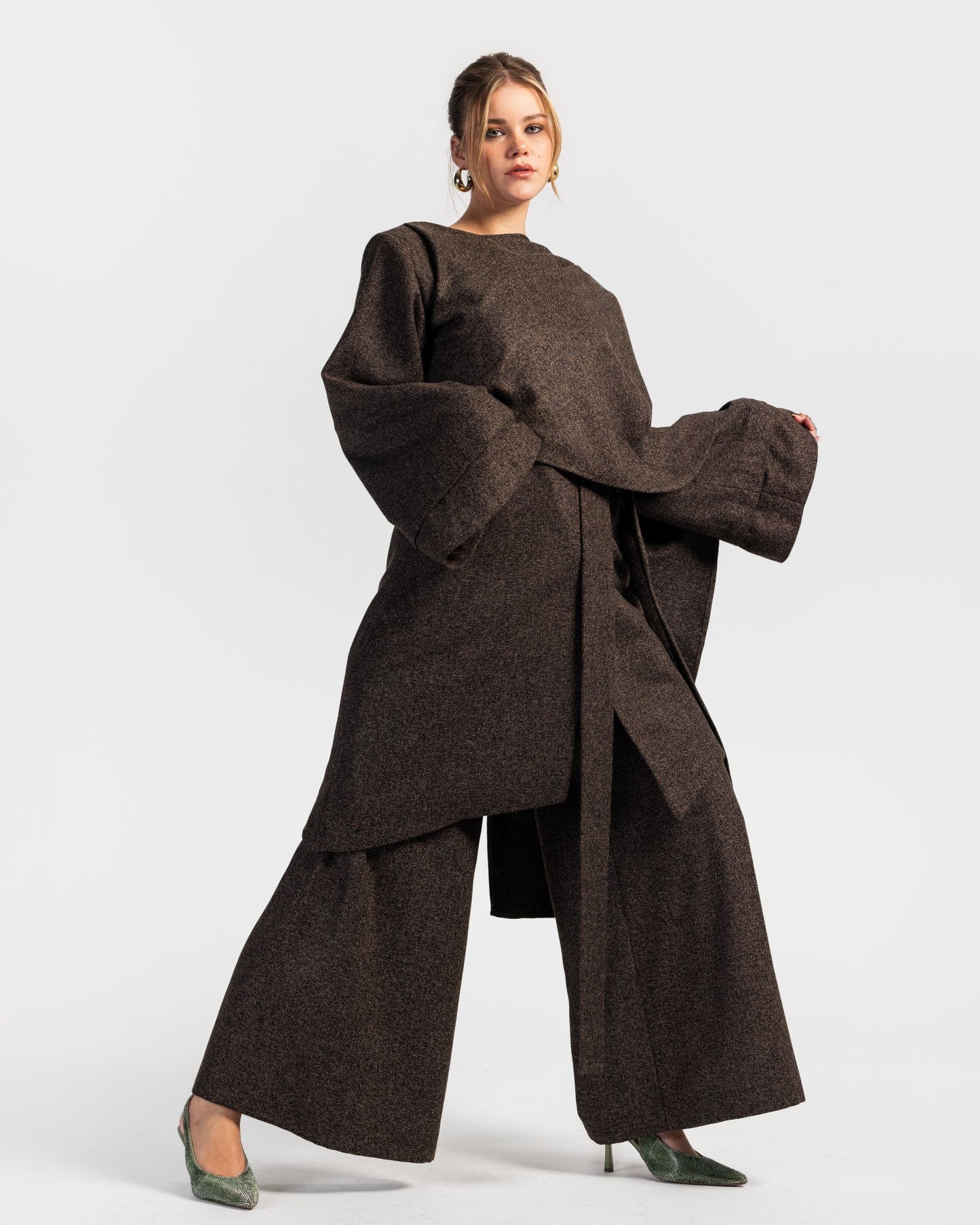 Oversized Coat with Dress Pants