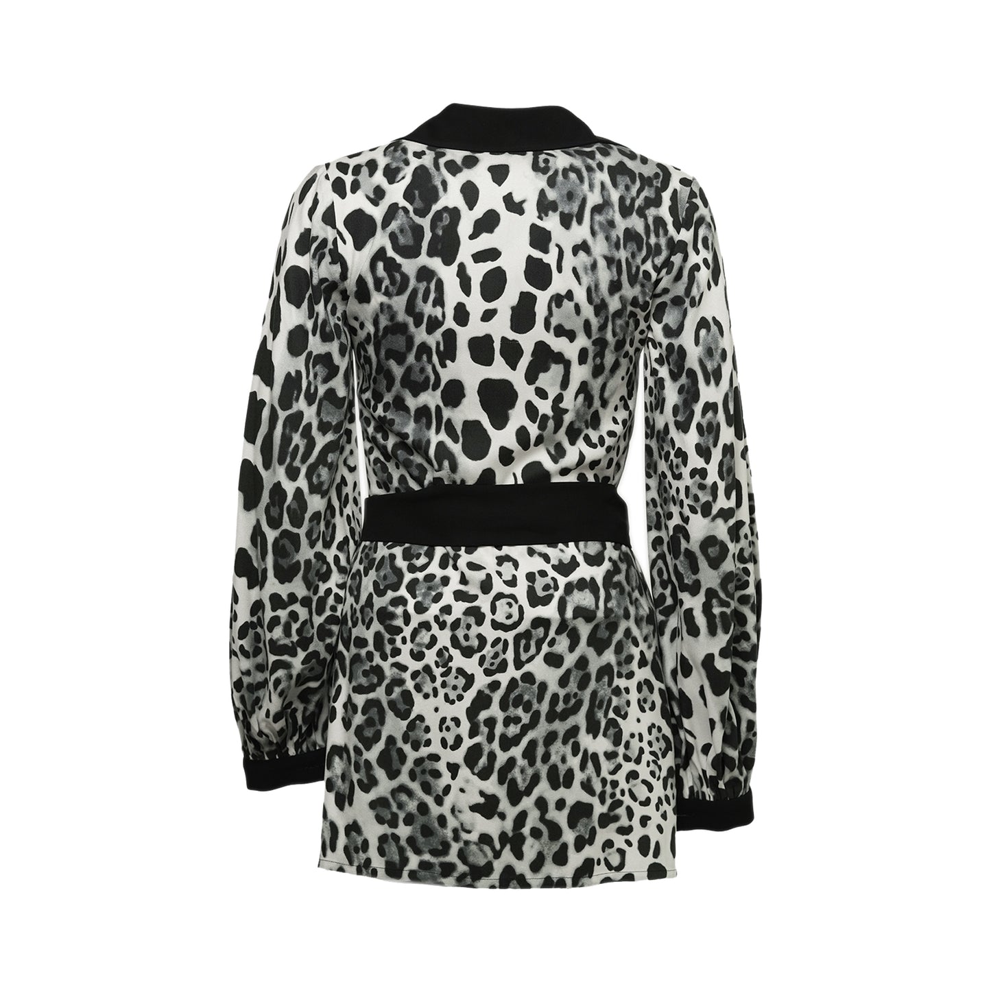 Animal Print Bow-embellished Shirt